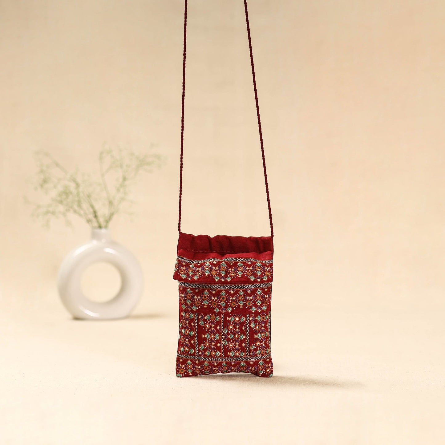 Kutch neran hand embroidered sling bag 245 - handcrafted
