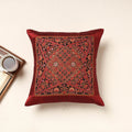 Buy Red Kutch Pakko Hand Embroidery Silk Cushion Cover