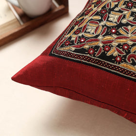 Buy Red Kutch Pakko Hand Embroidery Silk Cushion Cover