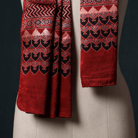 Kutch printed mashru silk stole 14 - handcrafted