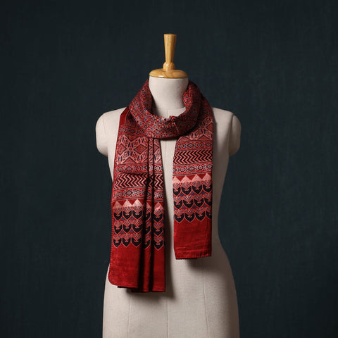 Kutch printed mashru silk stole 14 - handcrafted