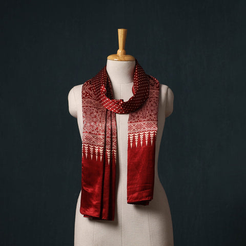 Kutch printed mashru silk stole 38 - handcrafted