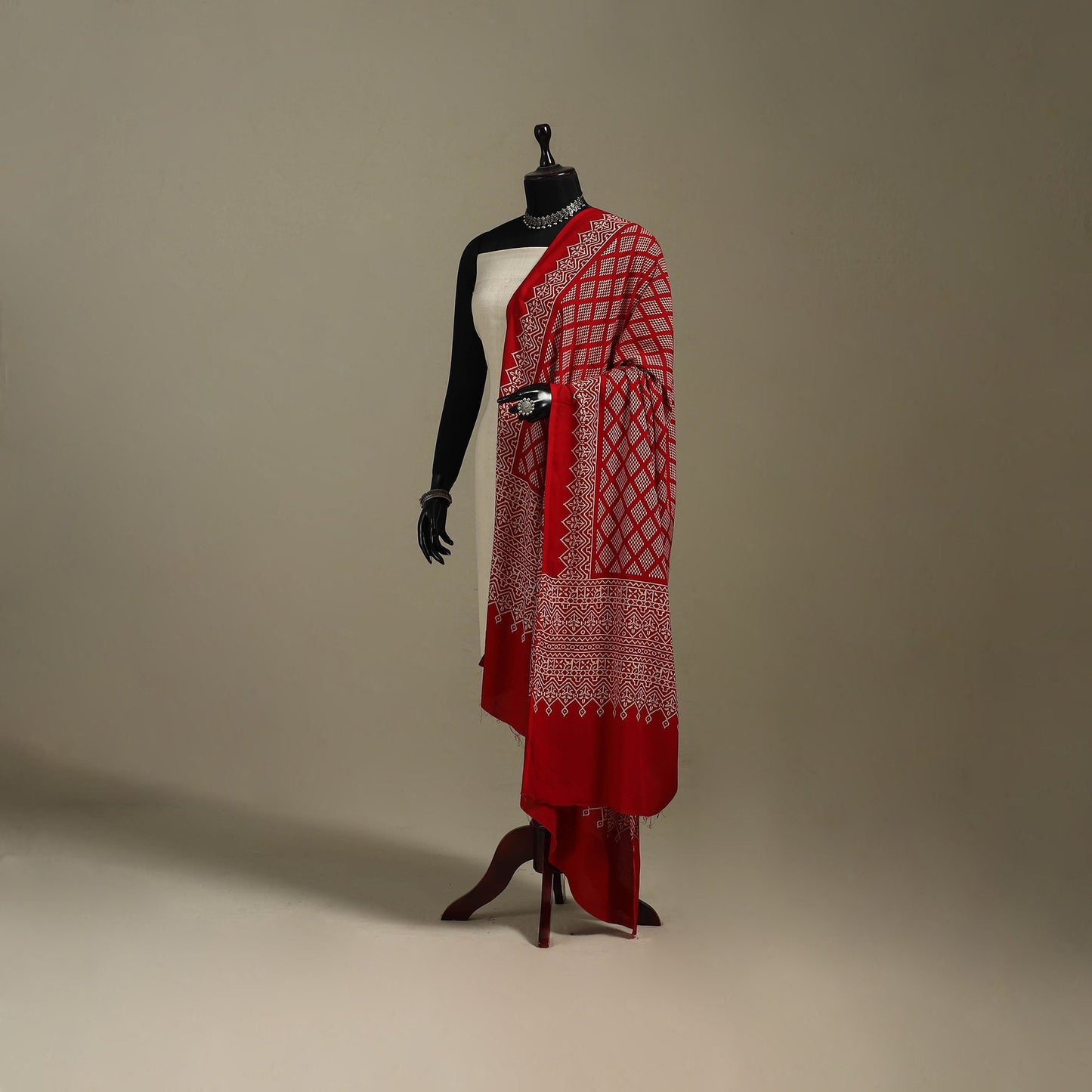 Kutch printed rayon dupatta 54 - handcrafted