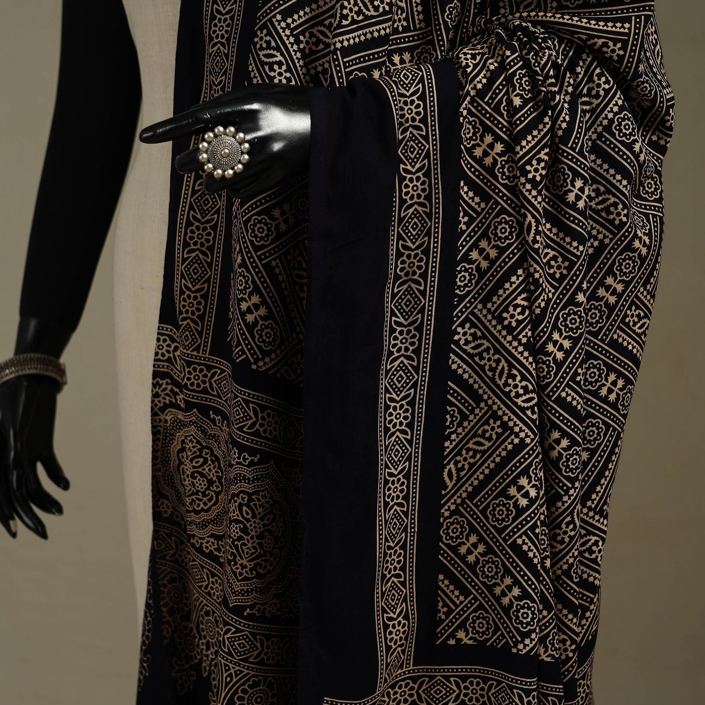 Kutch printed rayon dupatta 58 - handcrafted