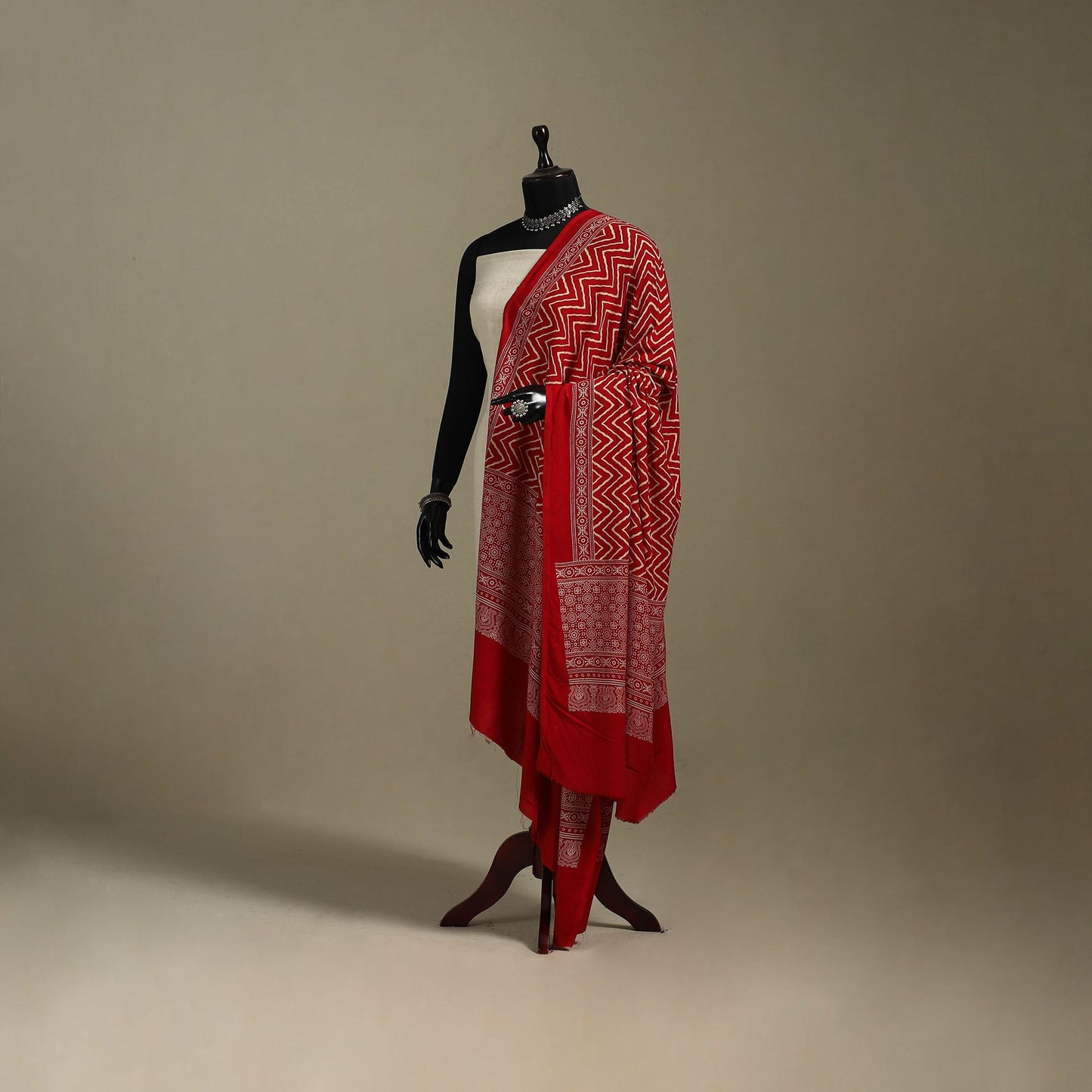 Kutch printed rayon dupatta 59 - handcrafted