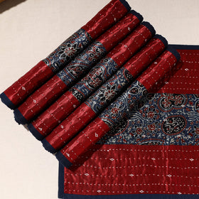  Red Tagai Embroidery Table Mats