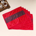  Red Tagai Embroidery Table Mats