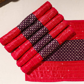  Red Tagai Embroidery Table Mats