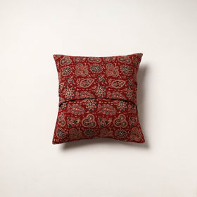 Red - kutch tagai work mashru silk patchwork cushion cover