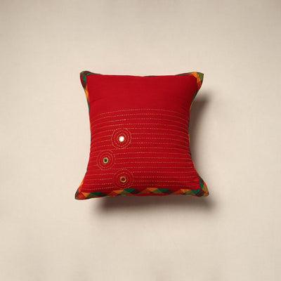 Kutch tagai work quilted cushion cover (16 x 16 in) 11