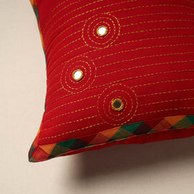 Kutch tagai work quilted cushion cover (16 x 16 in) 11