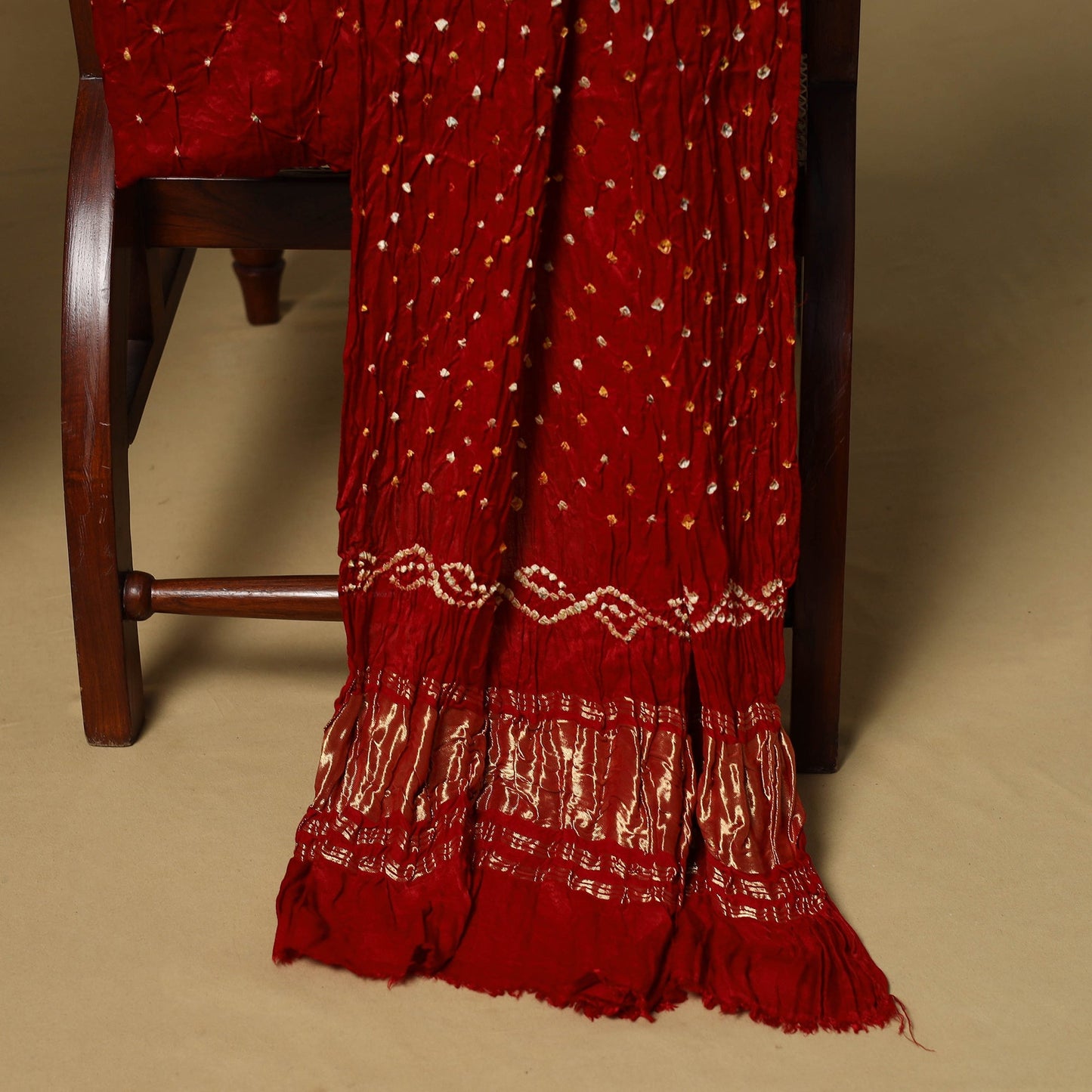 Kutch tie-dye bandhani modal silk 3pc unstitched dress