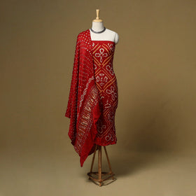 Kutch tie-dye bandhani modal silk 3pc unstitched dress