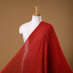 Red - kutch tie-dye chanderi silk bandhani fabric 10