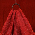 Red - kutch tie-dye chanderi silk bandhani fabric 10