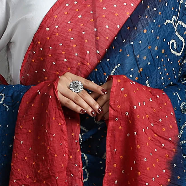  Authentic Red Bandhani Cotton Dupatta 