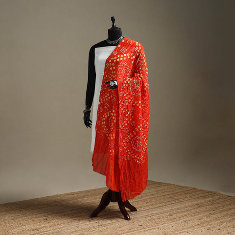 Kutch tie-dye cotton bandhani dupatta 107 - handcrafted