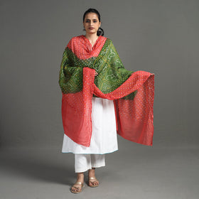 Red - Kutch Tie-Dye Cotton Bandhani Dupatta 14