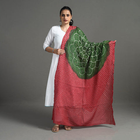 Red - Kutch Tie-Dye Cotton Bandhani Dupatta 21