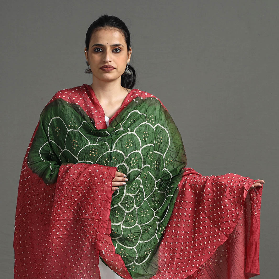 Red - Kutch Tie-Dye Cotton Bandhani Dupatta 21