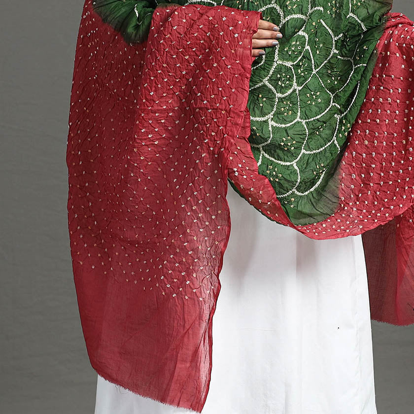 Red - Kutch Tie-Dye Cotton Bandhani Dupatta 21