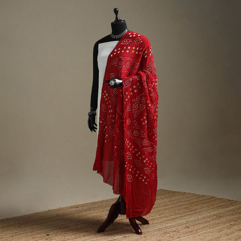 Kutch tie-dye cotton bandhani dupatta 77 - handcrafted