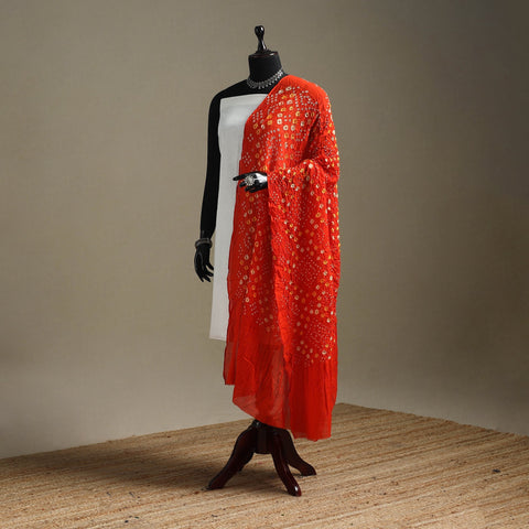 Kutch tie-dye cotton bandhani dupatta 92 - handcrafted
