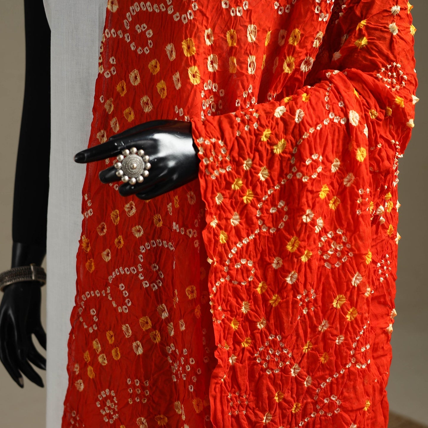 Kutch tie-dye cotton bandhani dupatta 94 - handcrafted