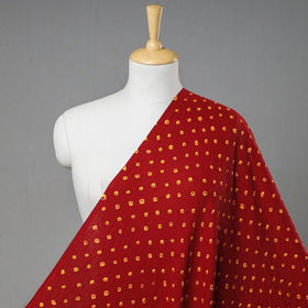 Red Kutch Tie-Dye Mul Cotton Bandhani Fabric