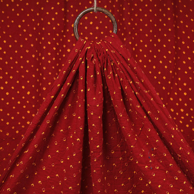 Red Kutch Tie-Dye Mul Cotton Bandhani Fabric