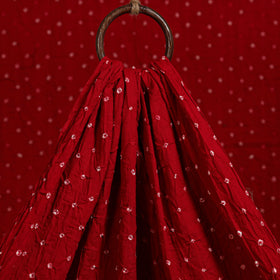Red - kutch tie-dye cotton bandhani fabric 04 - handcrafted