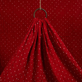 Red - kutch tie-dye cotton bandhani fabric 04 - handcrafted