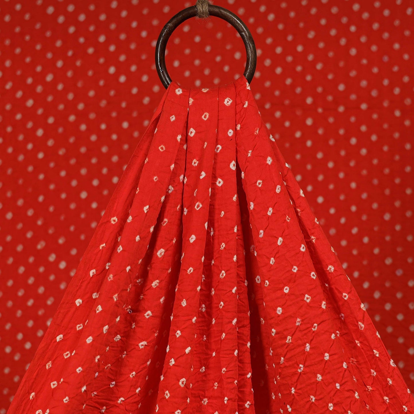 Red - Kutch Tie-Dye Cotton Bandhani Fabric 07