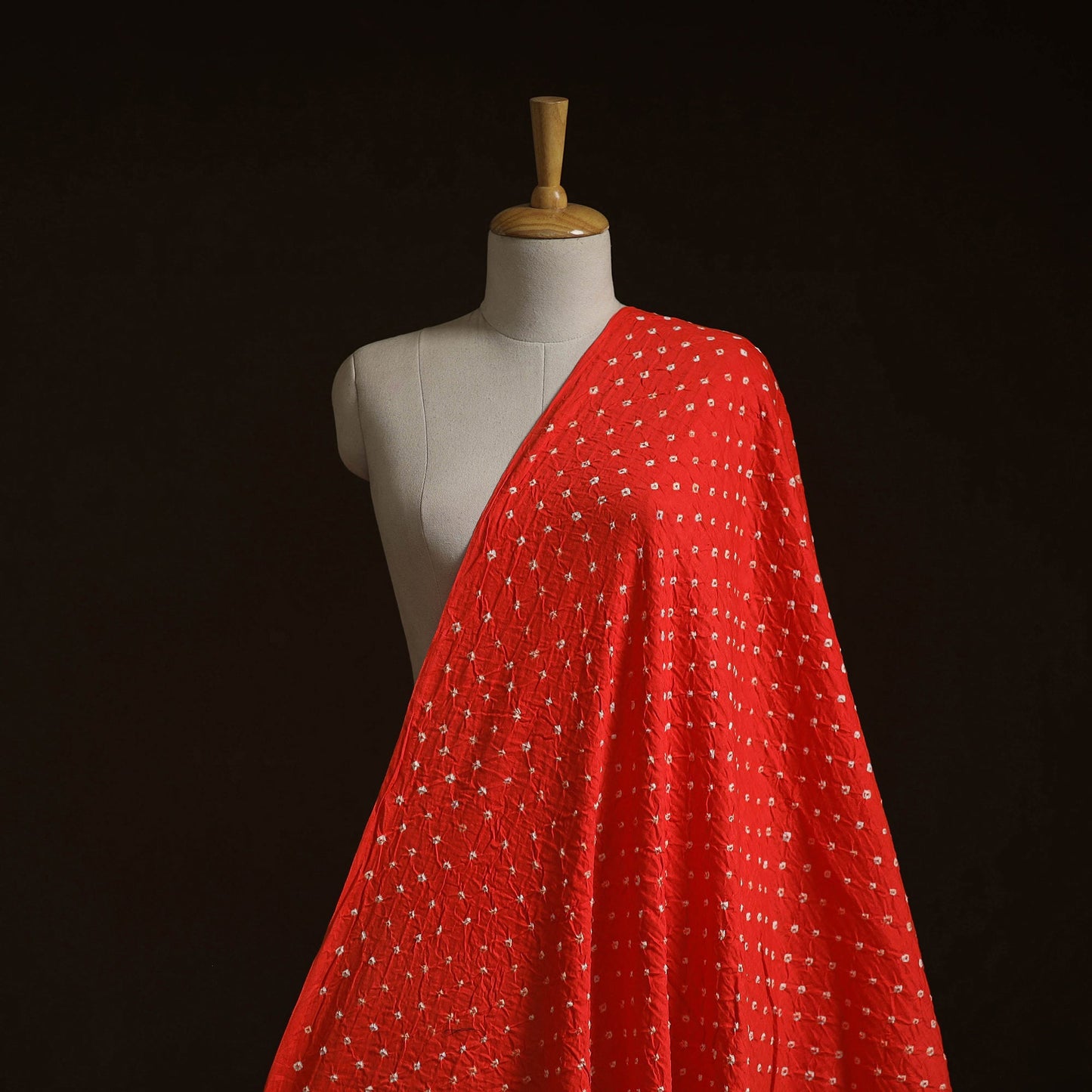 Red - Kutch Tie-Dye Cotton Bandhani Fabric 07