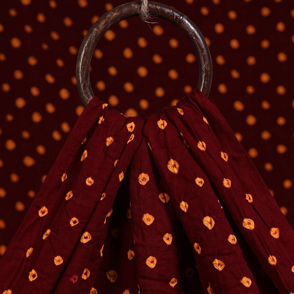 Red Kutch Tie-Dye Cotton Bandhani Fabric 