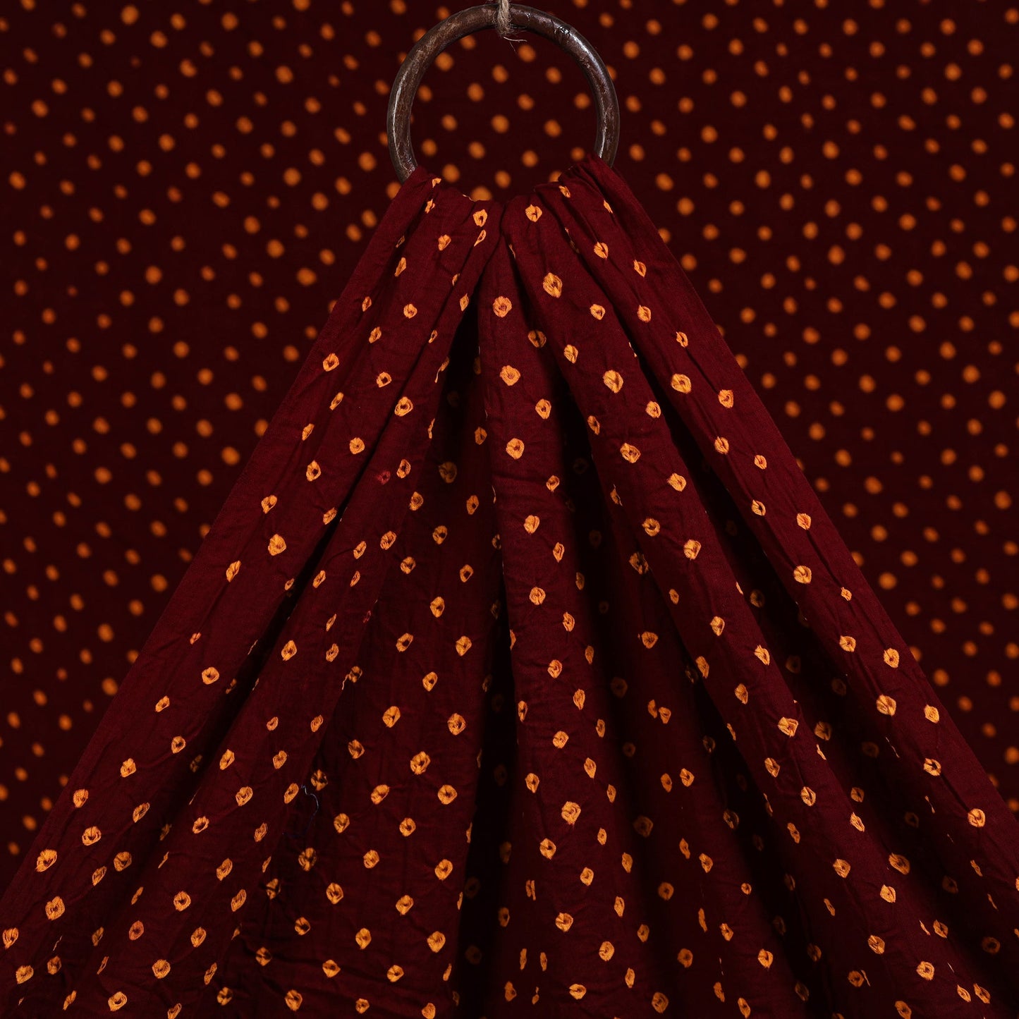 Red Kutch Tie-Dye Cotton Bandhani Fabric 