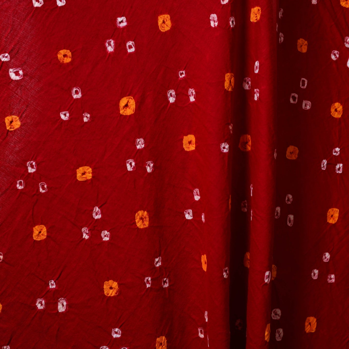 Red - kutch tie-dye cotton bandhani fabric 21 - handcrafted