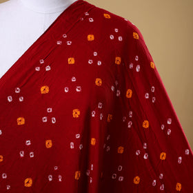 Red - kutch tie-dye cotton bandhani fabric 21 - handcrafted