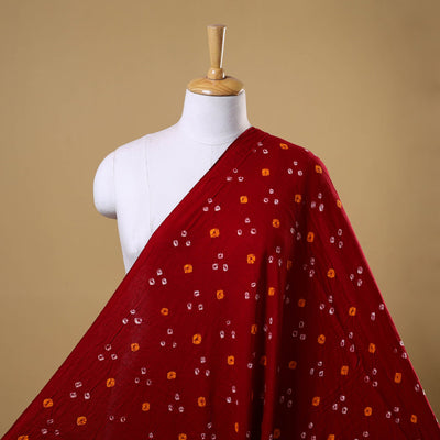 Red - kutch tie-dye cotton bandhani fabric 21 - handcrafted