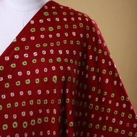 Red - kutch tie-dye cotton bandhani fabric 30 - handcrafted