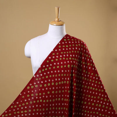 Red - kutch tie-dye cotton bandhani fabric 30 - handcrafted