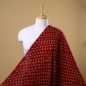 Red - kutch tie-dye cotton bandhani fabric 30 - handcrafted