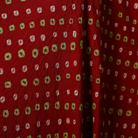 Red - kutch tie-dye cotton bandhani fabric 30 - handcrafted