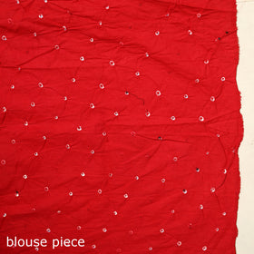 Red Kutch Tie-Dye Cotton Bandhani Saree