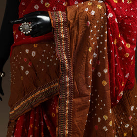 Red - kutch tie-dye cotton bandhani saree with blouse 40