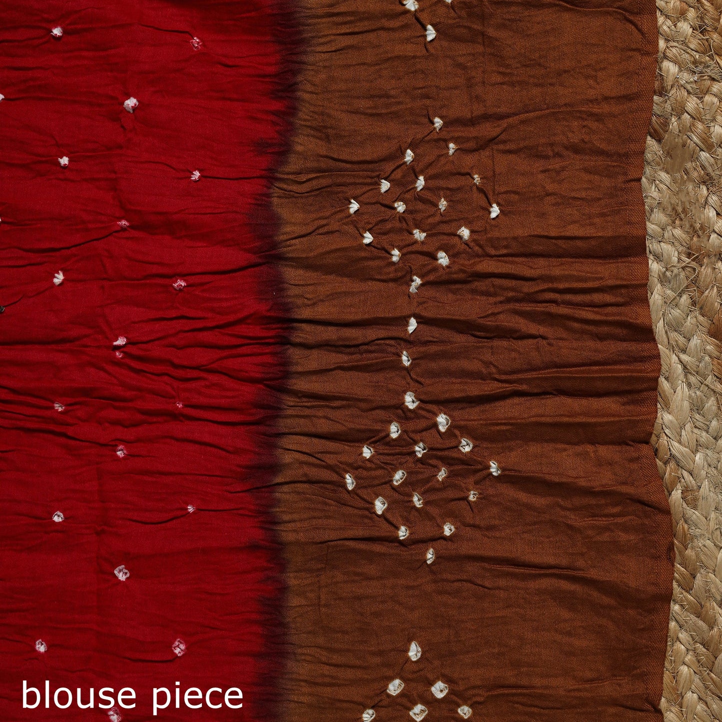 Red - kutch tie-dye cotton bandhani saree with blouse 40