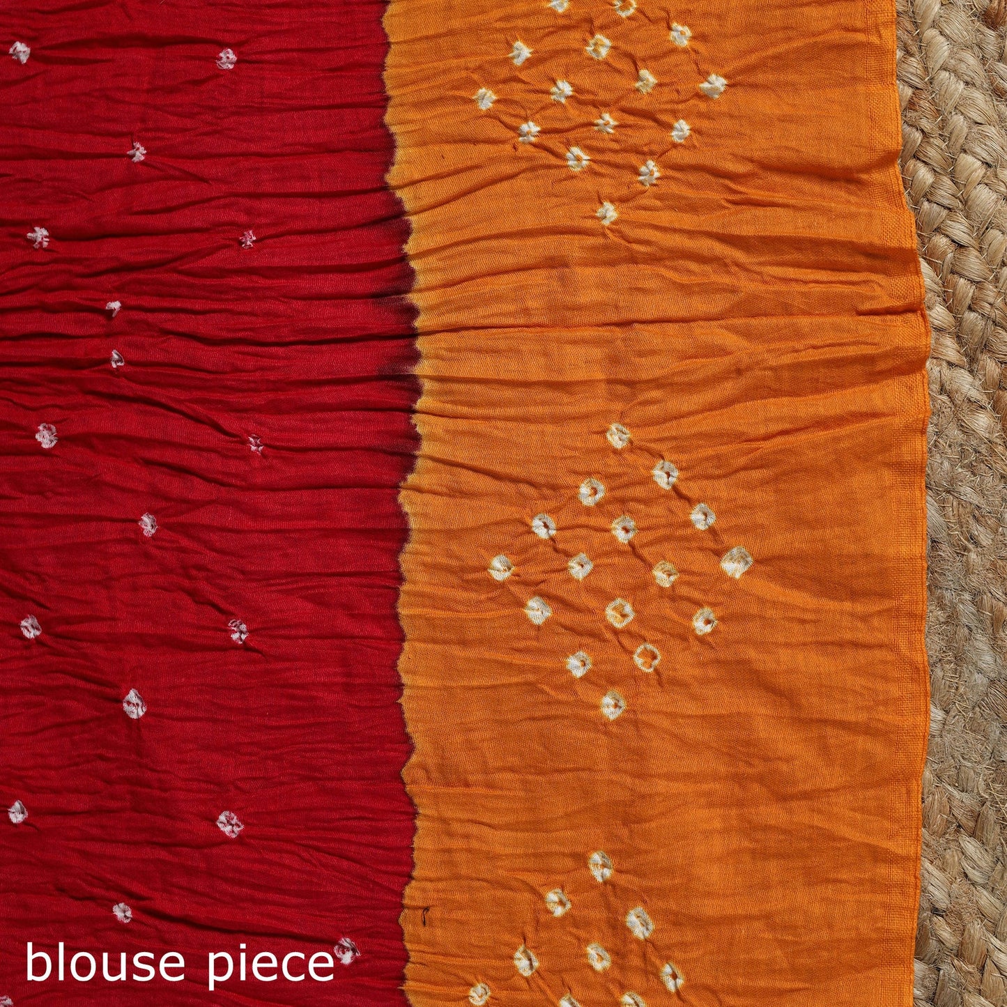 Kutch tie-dye cotton bandhani saree with blouse piece 03