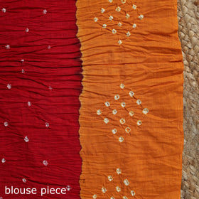 Kutch tie-dye cotton bandhani saree with blouse piece 03