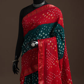 Kutch tie-dye cotton bandhani saree with blouse piece 43