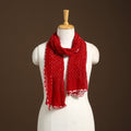 Red Kutch Tie-Dye Cotton Bandhani Stole